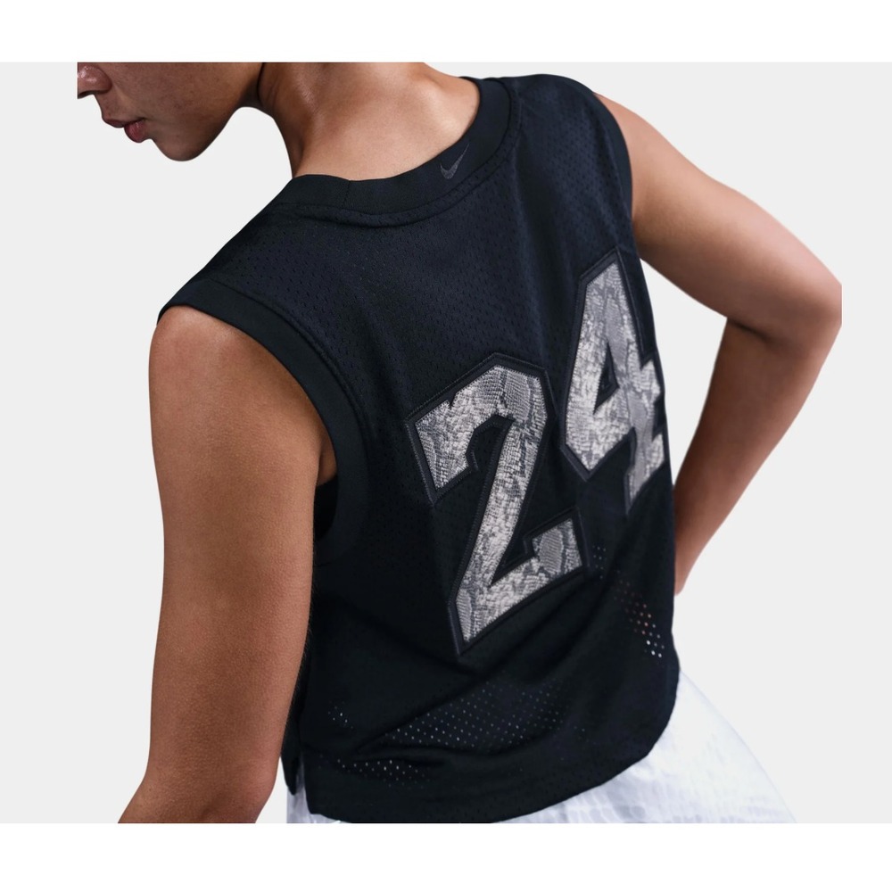 New NIKE KOBE 8 CROPPED WOMENS LIFESTYLE Medium BLACK MESH JERSEY IB2724-126 - Picture 4 of 4